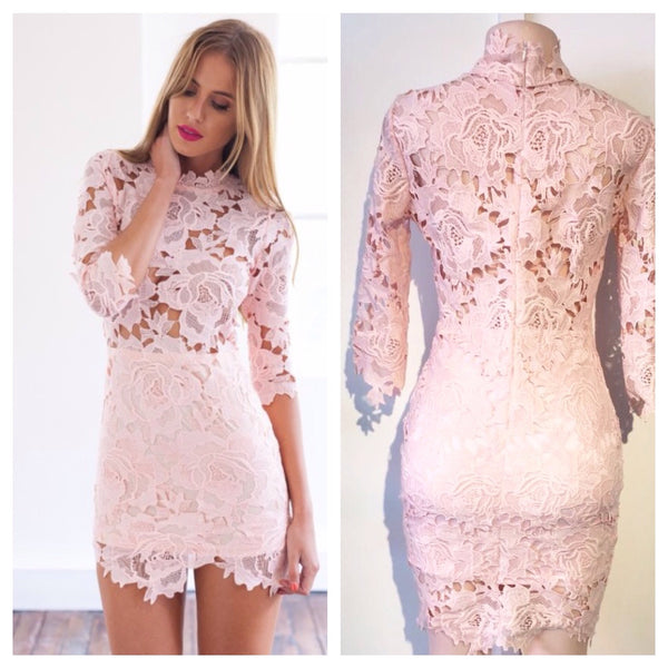 Linda Pink Lace Dress